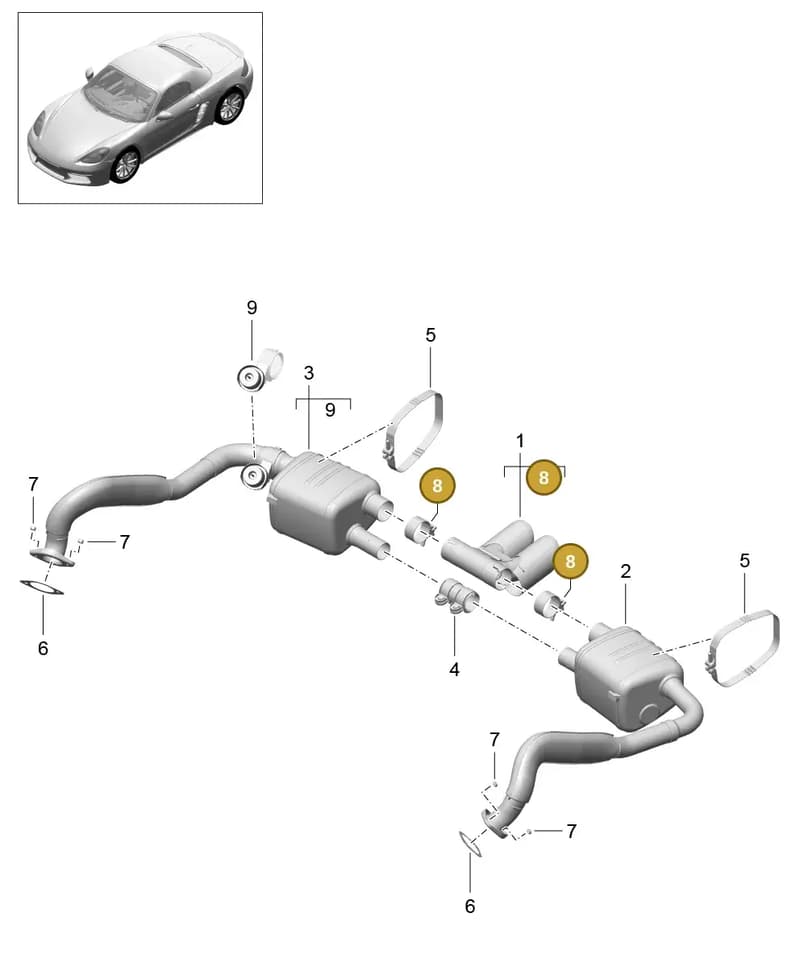 982251189 — Porsche Boxster (2016-2019) diagram p48202010, position 8