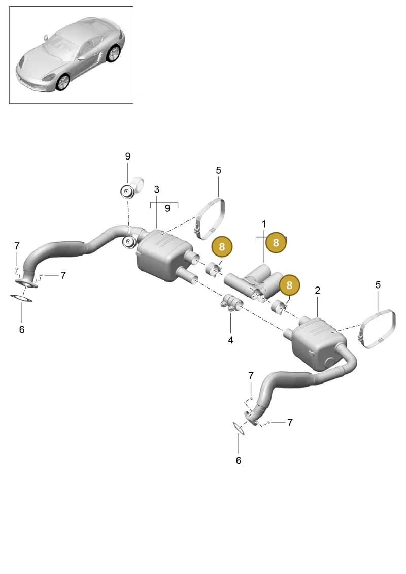 982251189 — Porsche Cayman (2016-2019) diagram p50202010, position 8