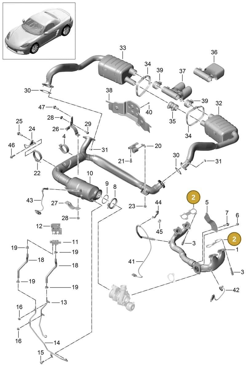 982251235A — Porsche Boxster (2016-2019) diagram p48000001, position 2