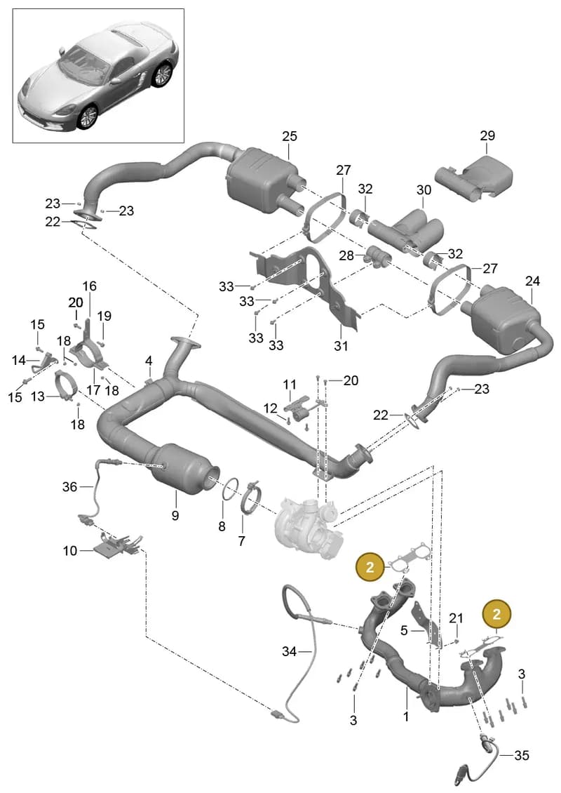 982251235A — Porsche Boxster (2016-2019) diagram p48202000, position 2