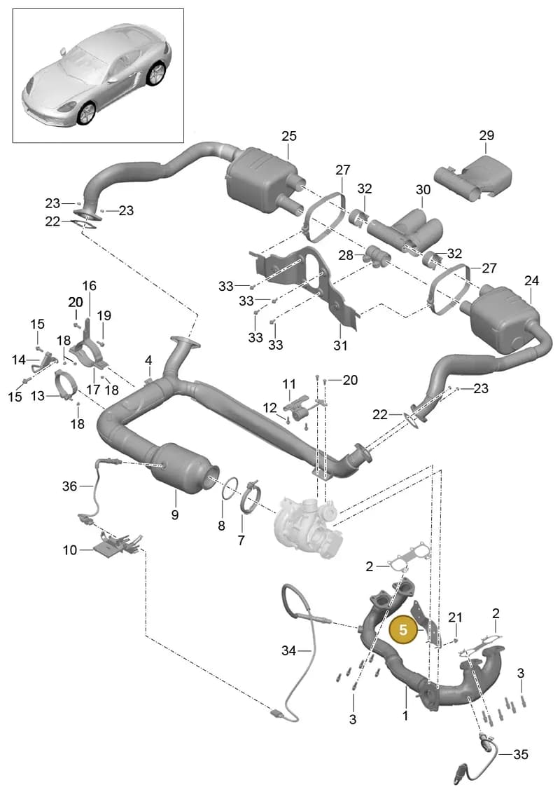 982251305C — Porsche Cayman (2016-2019) diagram p50202000, position 5