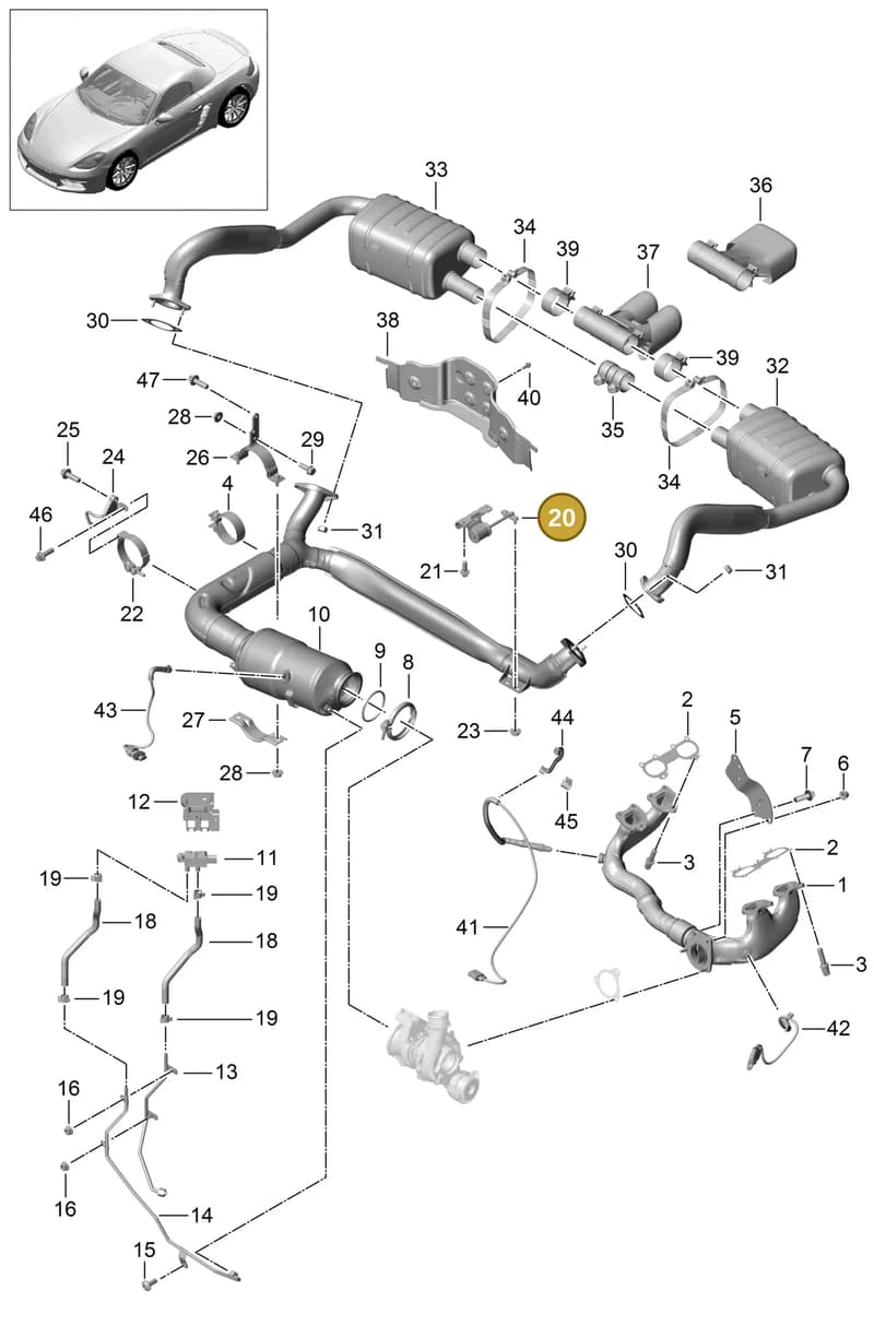 982251344A — Porsche Boxster (2016-2019) diagram p48000001, position 20