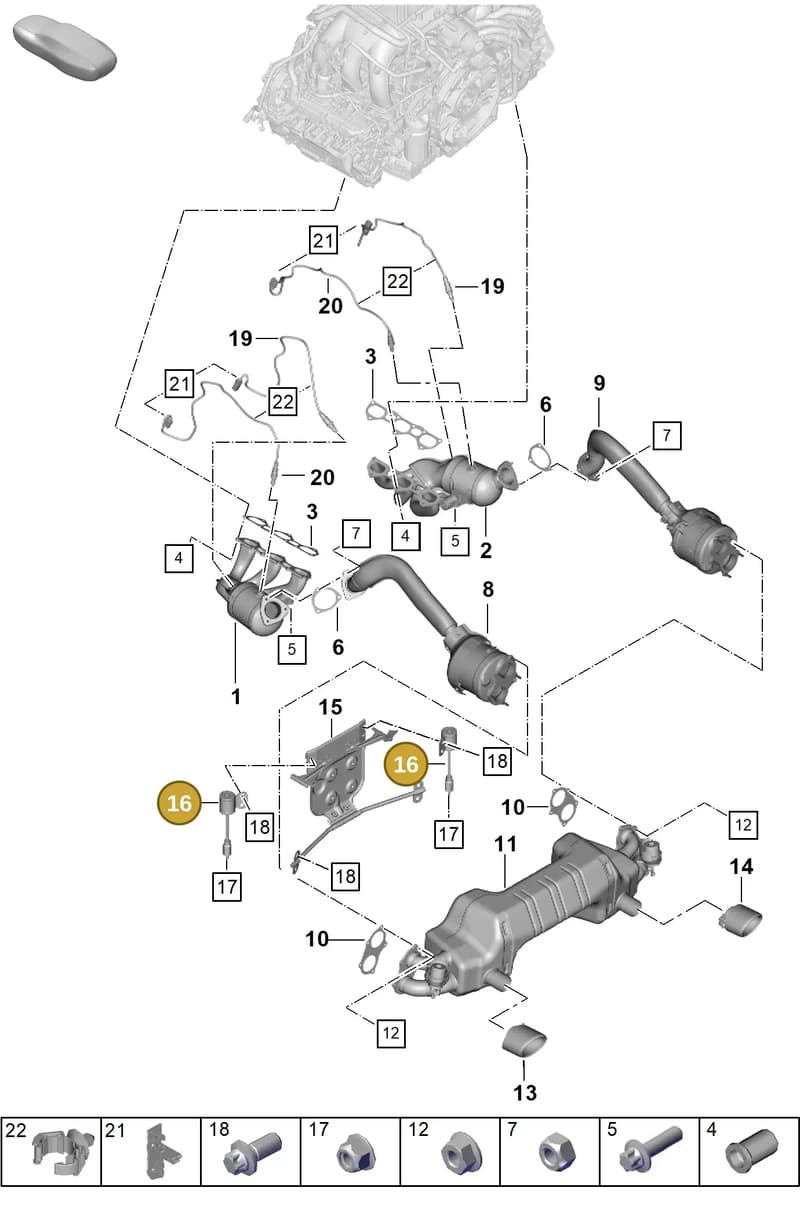 982251519 — Porsche Boxster Spyder (2019-2020) diagram p54202005, position 16