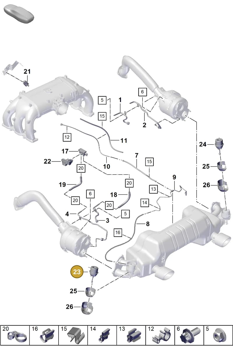 982251837C — Porsche Boxster Spyder (2019-2020) diagram p55202200, position 23