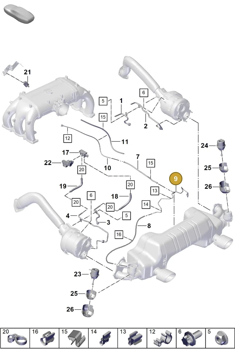 982251838A — Porsche Boxster Spyder (2019-2020) diagram p55202200, position 9