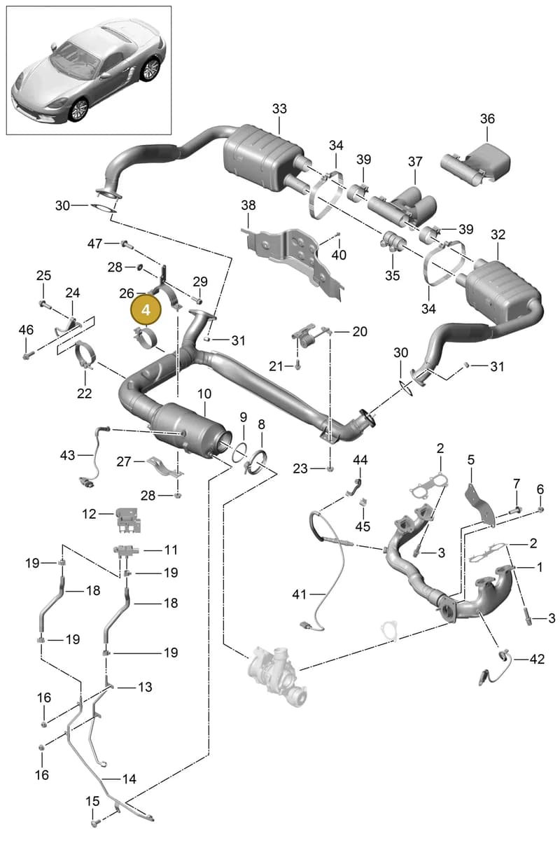 982253143 — Porsche Boxster (2016-2019) diagram p48000001, position 4