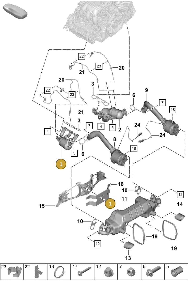 982254017EX — Porsche Boxster Spyder (2019-2020) diagram p55202000, position 1