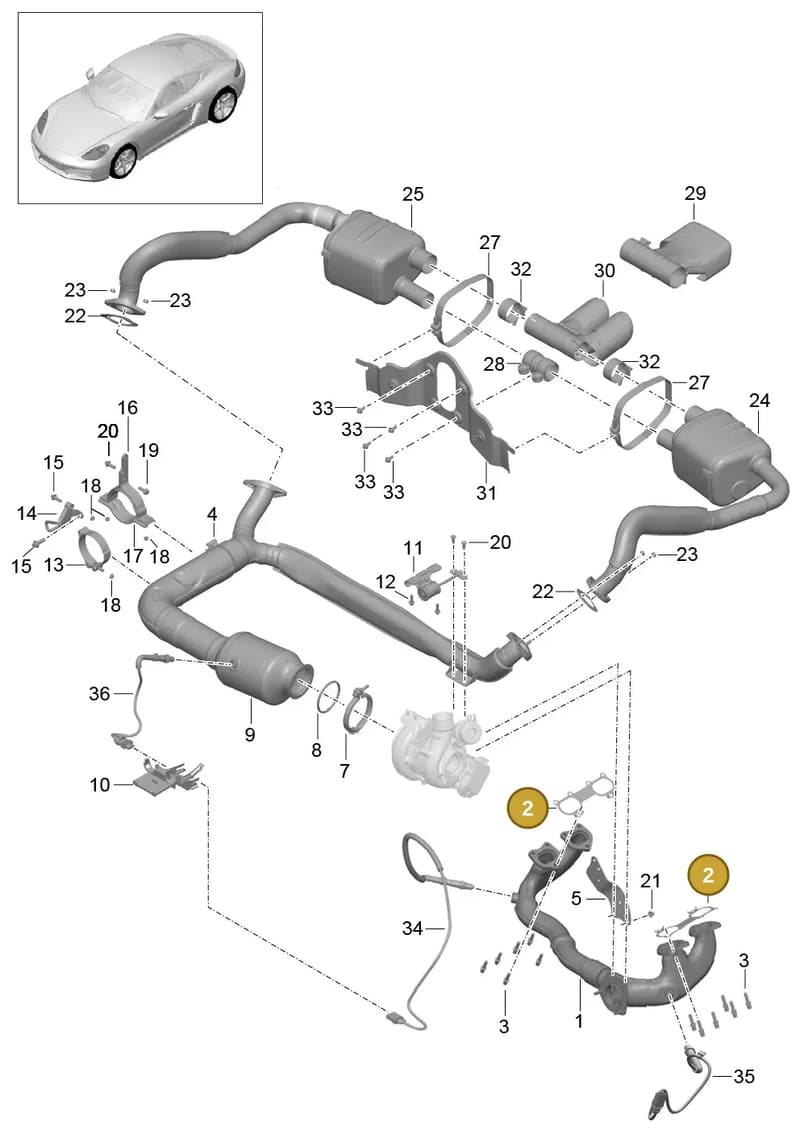 982254018F — Porsche Boxster (2016-2019) diagram p50202000, position 2