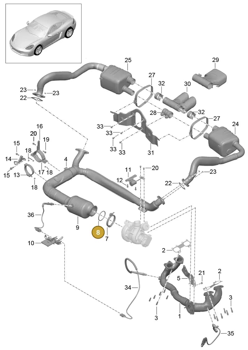 982254351T — Porsche Boxster (2016-2019) diagram p50202000, position 8