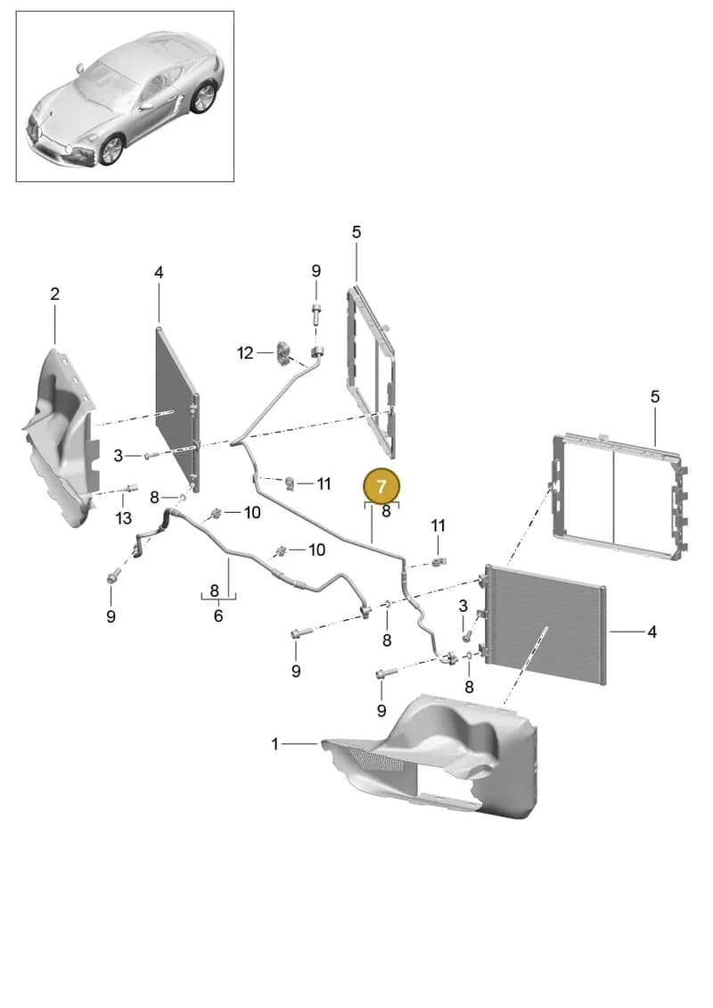 982260335D — Porsche Cayman (2016-2019) diagram p50813020, position 7