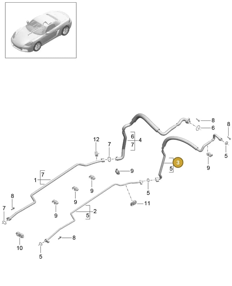 982260336 — Porsche Boxster (2016-2019) diagram p48813030, position 3