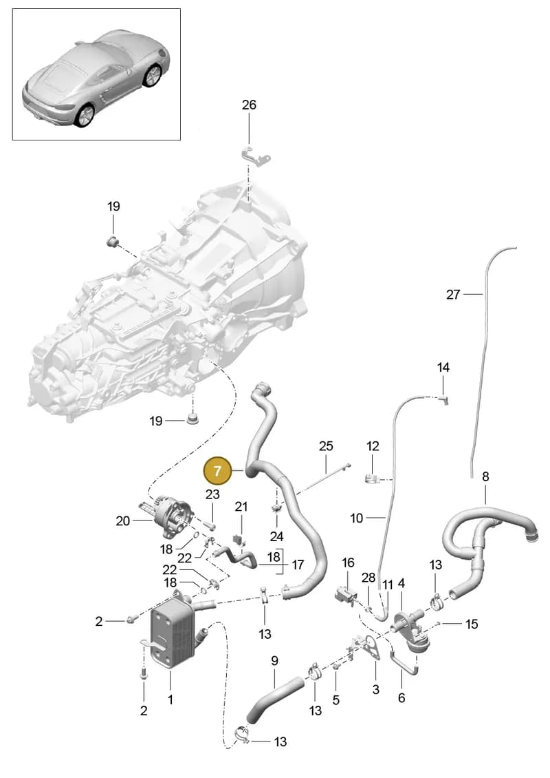 982317030C — Porsche Cayman (2016-2019) diagram p50302020, position 7