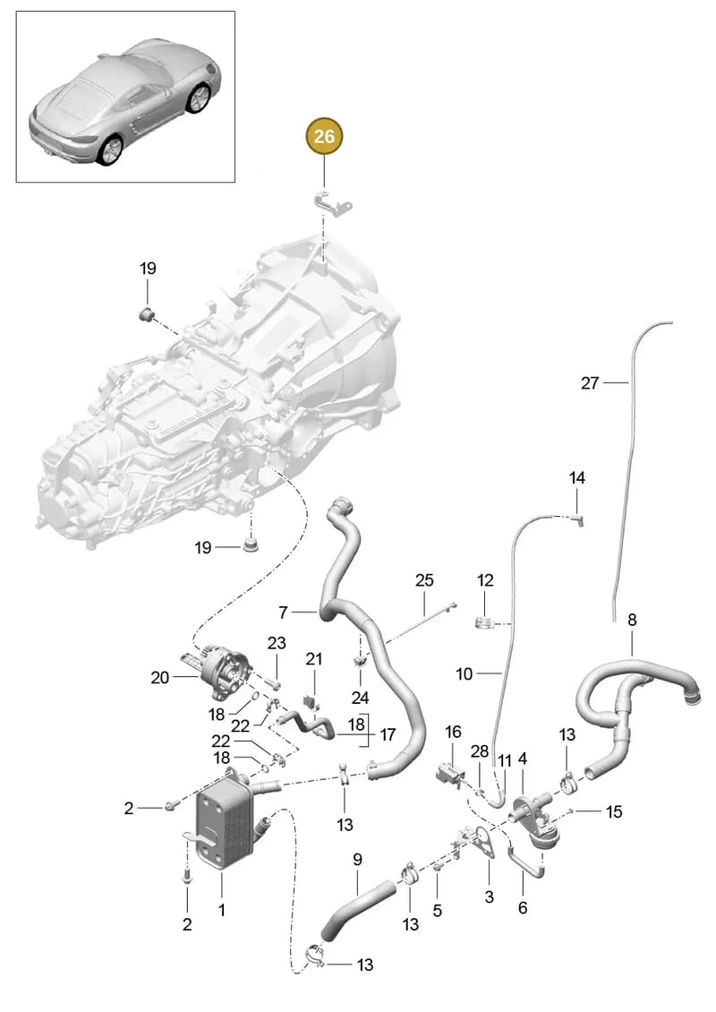 982317359 — Porsche Cayman (2016-2019) diagram p50302020, position 26