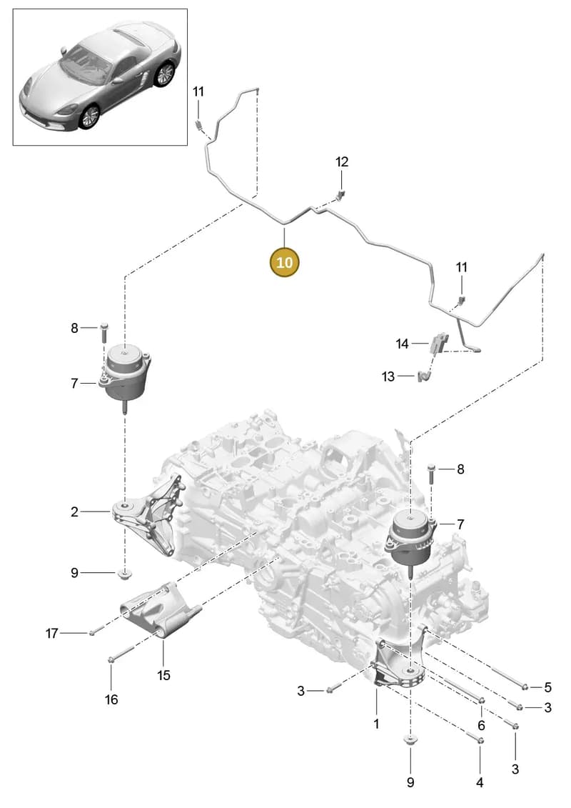 982399467A — Porsche Boxster (2016-2019) diagram p48109000, position 10
