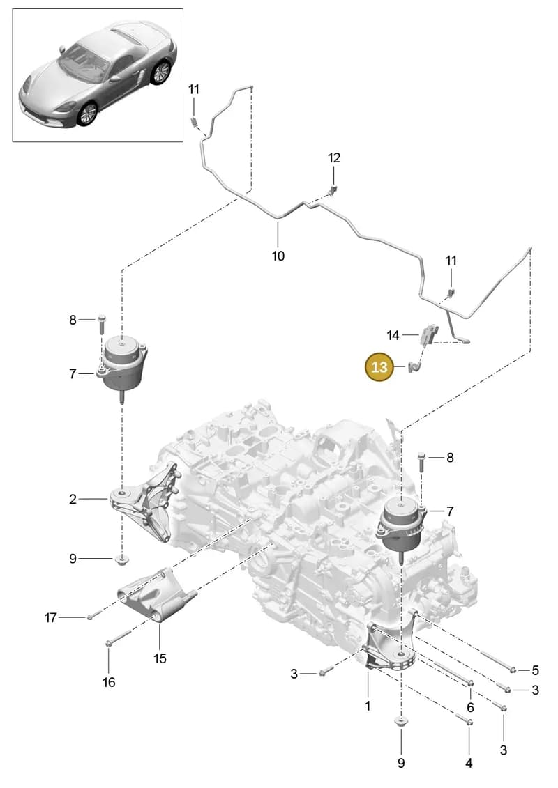 982399475 — Porsche Boxster (2016-2019) diagram p48109000, position 13