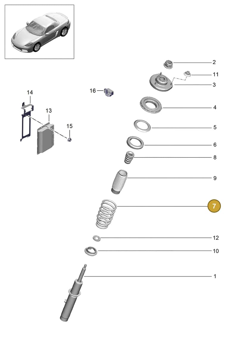 982411105A504 — Porsche Boxster (2016-2019) diagram p48402000, position 7
