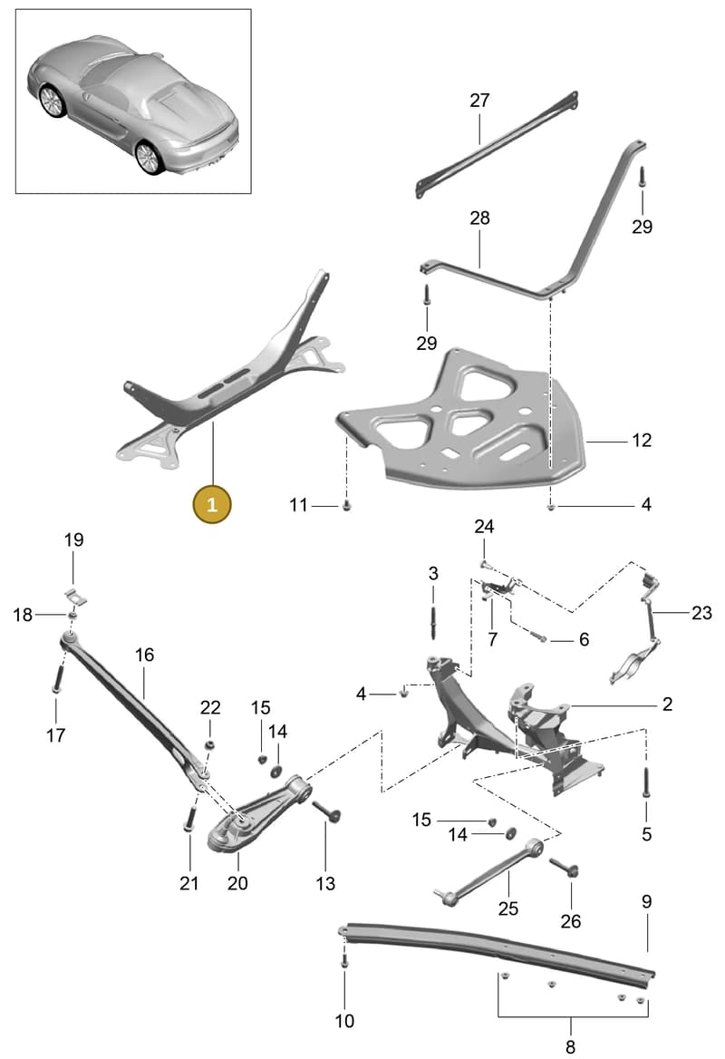 982505099C — Porsche Boxster Spyder (2015-2016) diagram p46501001, position 1