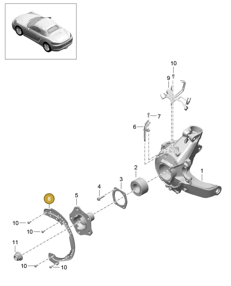982505477A — Porsche Boxster (2016-2019) diagram p48501000, position 8