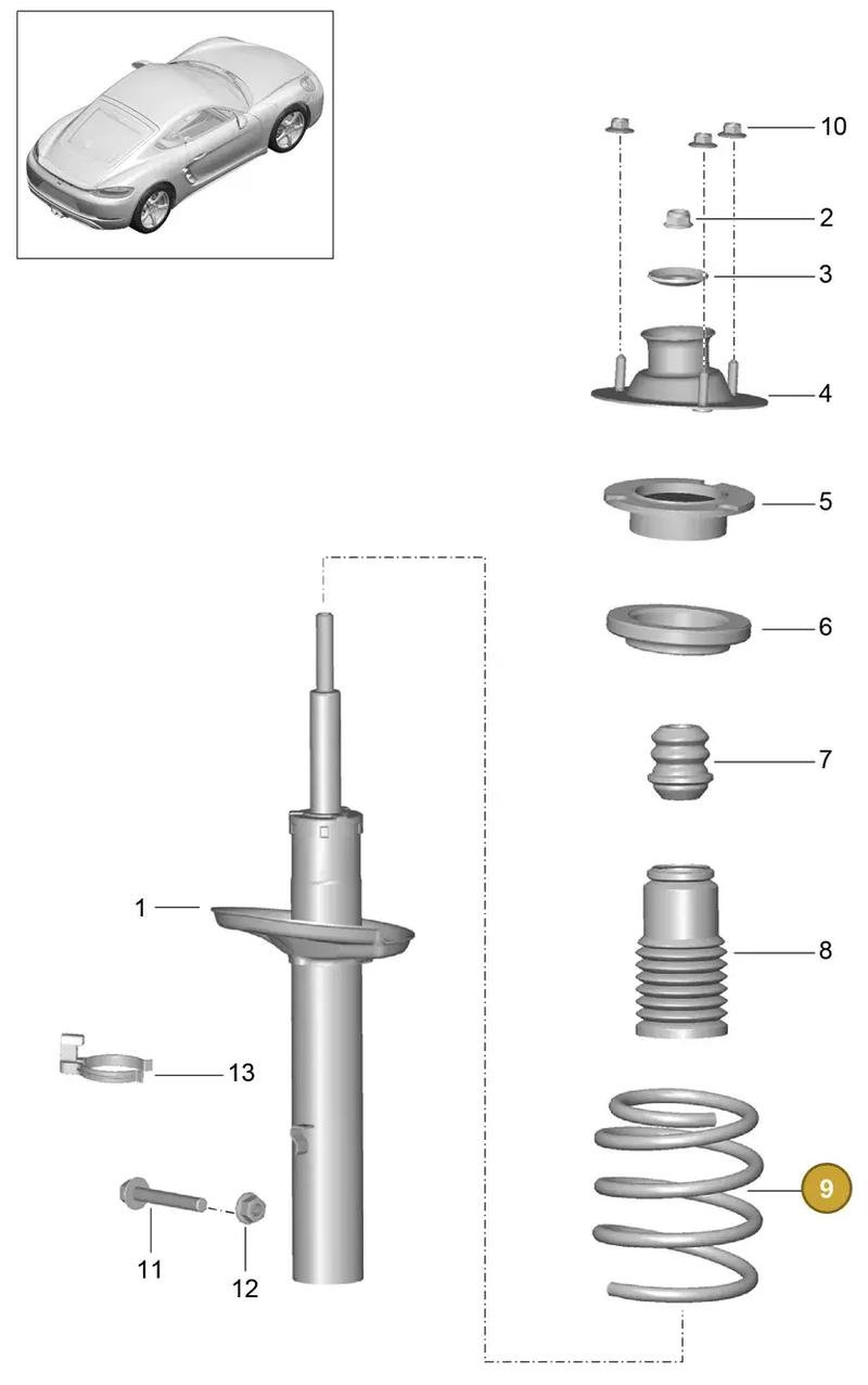 982511115D504 — Porsche Cayman (2016-2019) diagram p50502000, position 9