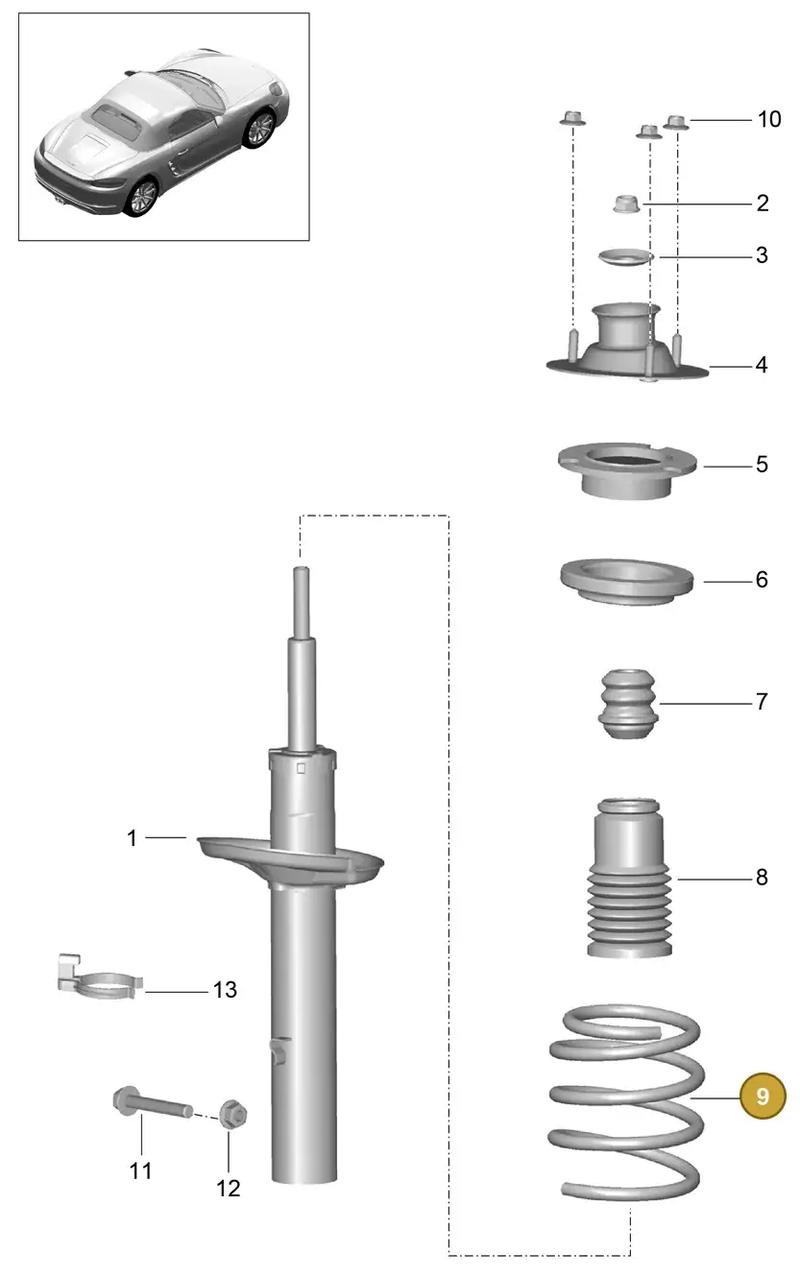 982511115D504 — Porsche Boxster (2016-2019) diagram p48502000, position 9