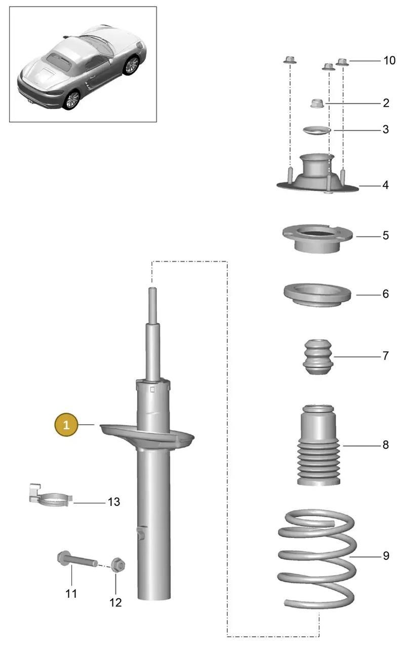 982513031F — Porsche Boxster (2016-2019) diagram p48502000, position 1
