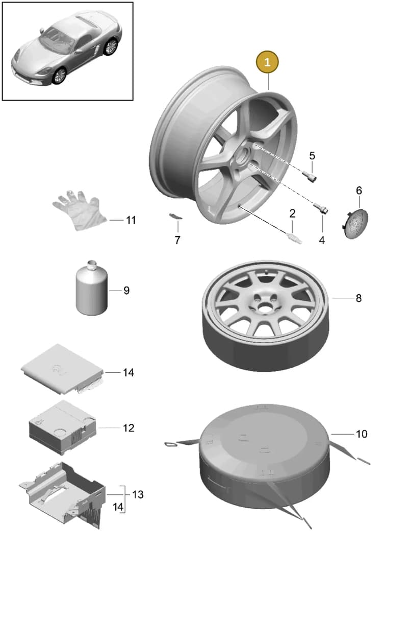 982601025M8Z8 — Porsche Boxster (2016-2019) diagram p48601000, position 1