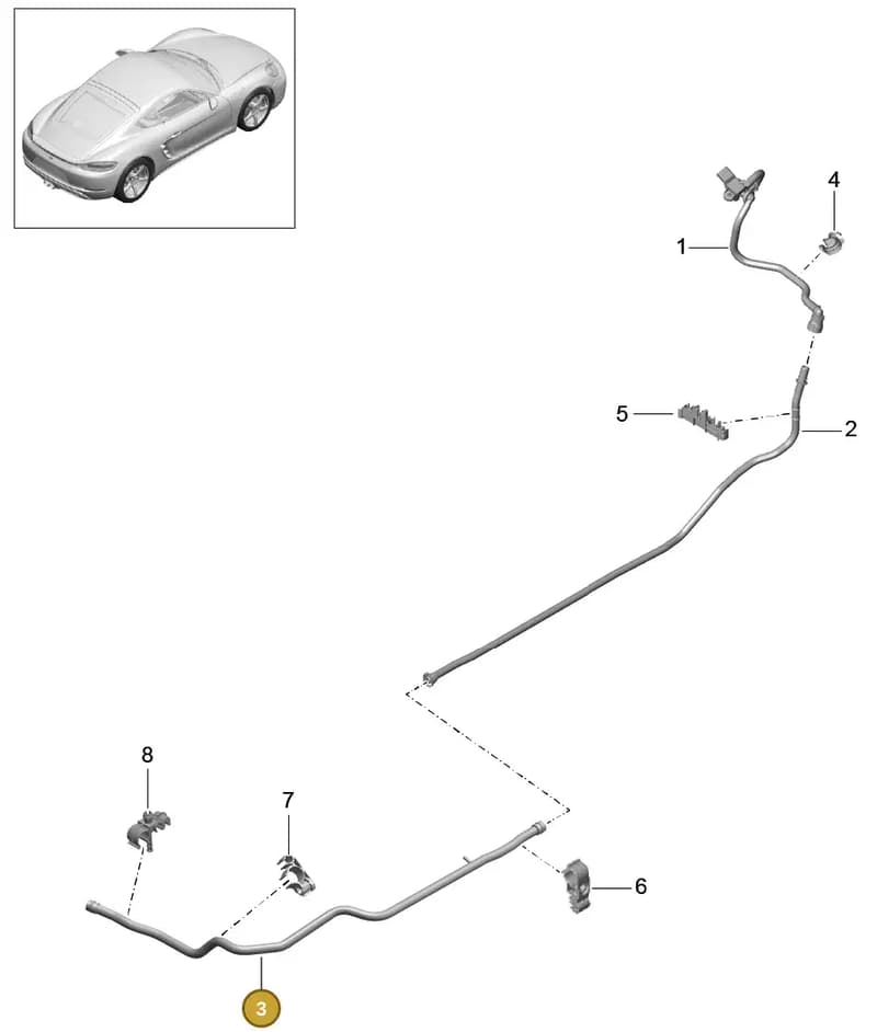 982611923A — Porsche Cayman (2016-2019) diagram p50604040, position 3
