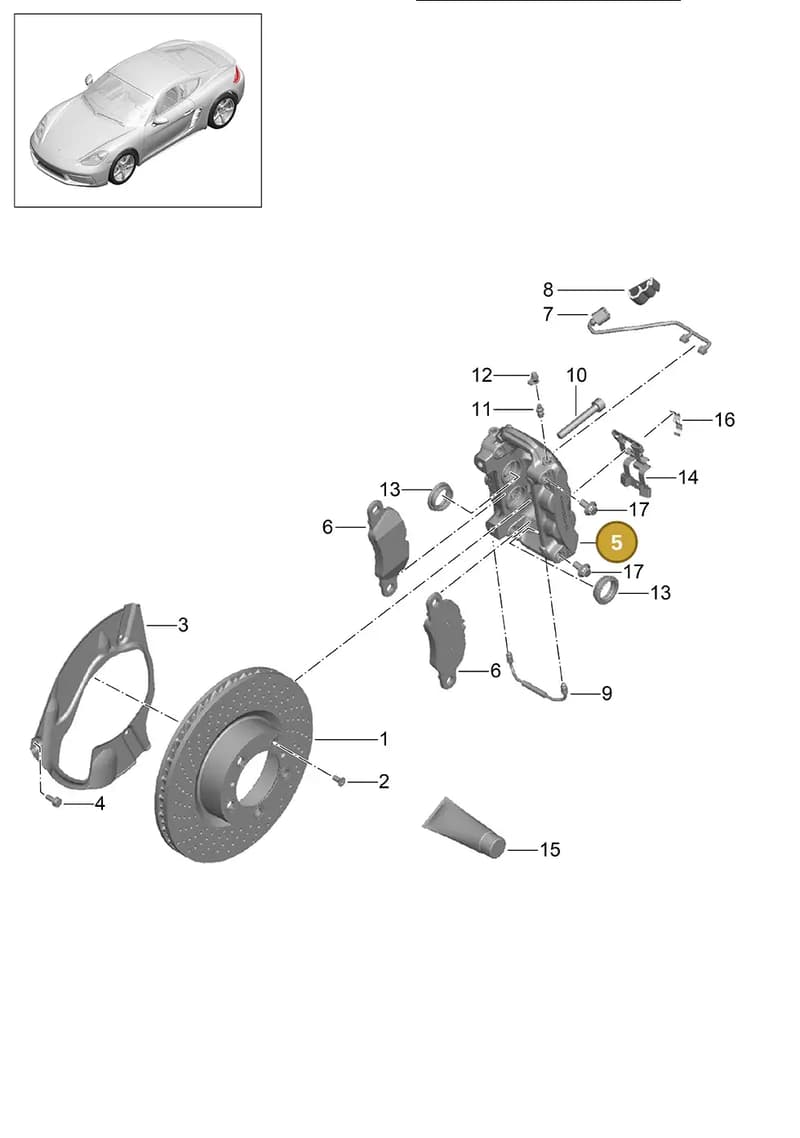 982615123D — Porsche Cayman (2016-2019) diagram p50602000, position 5