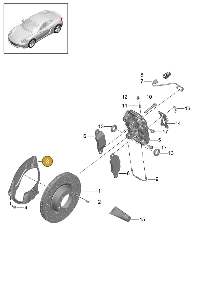 982615312A — Porsche Cayman (2016-2019) diagram p50602000, position 3