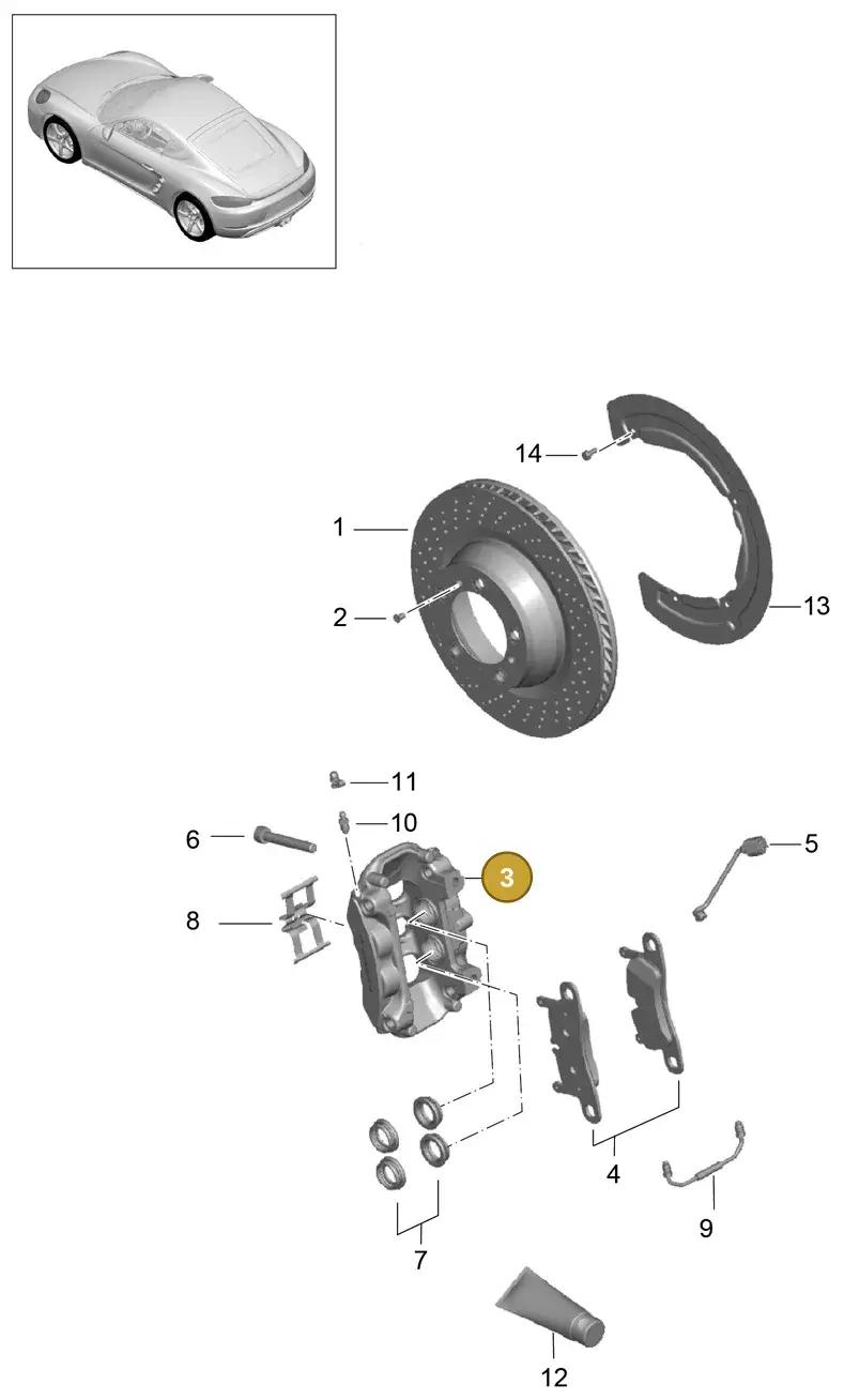 982615423D — Porsche Cayman (2016-2019) diagram p50603000, position 3