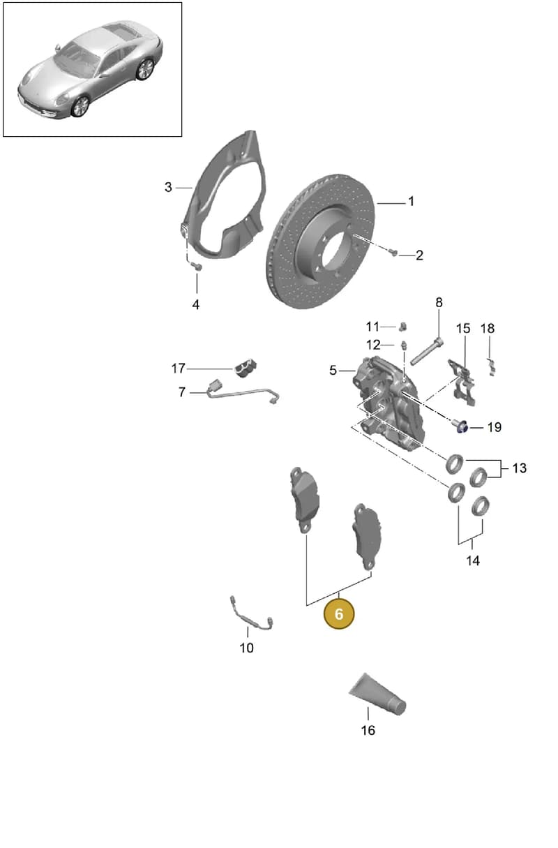 982698151C — Porsche 991 Carrera 4 (2011-2016) diagram p38602000, position 6