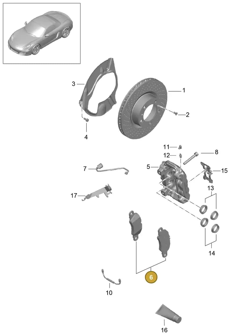 982698151C — Porsche Boxster (2012-2016) diagram p39602000, position 6