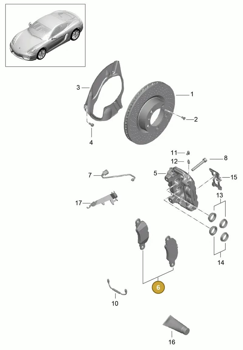 982698151C — Porsche Cayman (2013-2016) diagram p40602000, position 6
