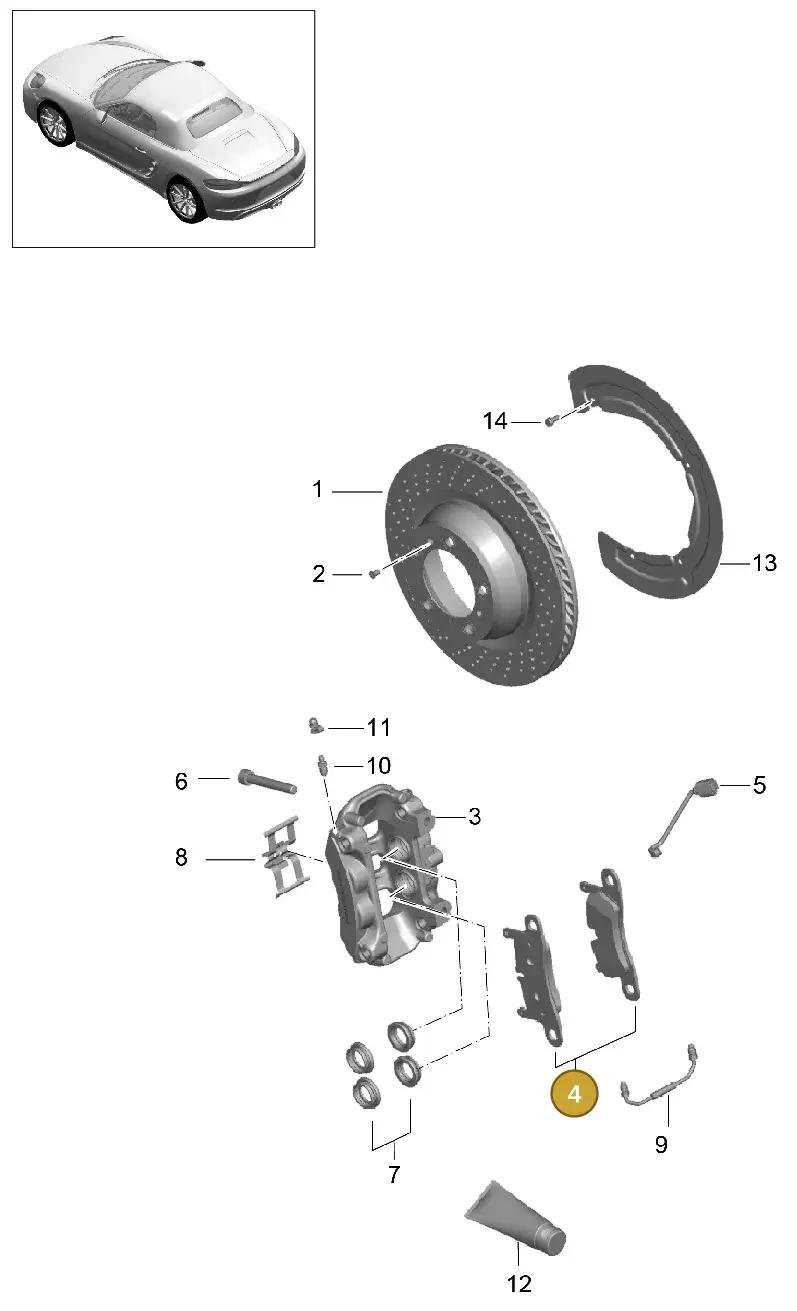 982698451B — Porsche Boxster (2016-2019) diagram p48603000, position 4