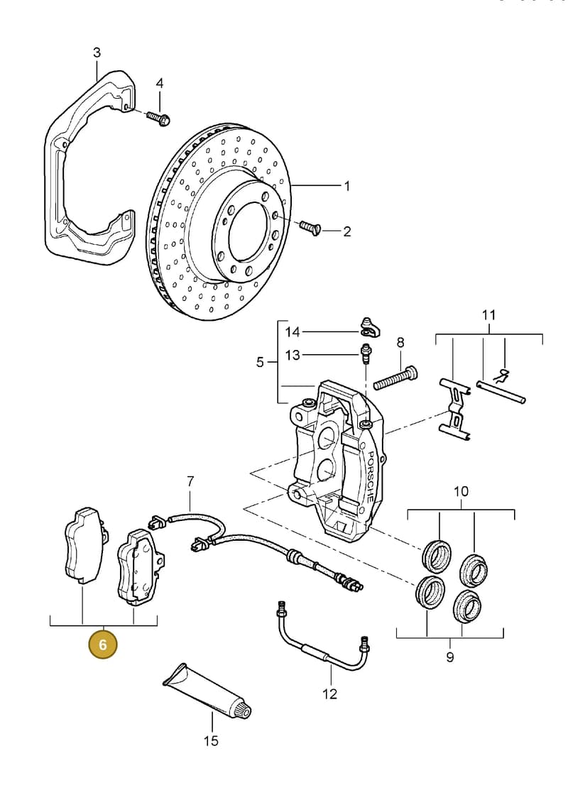 982698451C — Porsche Carrera 4 Cabrio (2004-2008) diagram p26603000, position 6