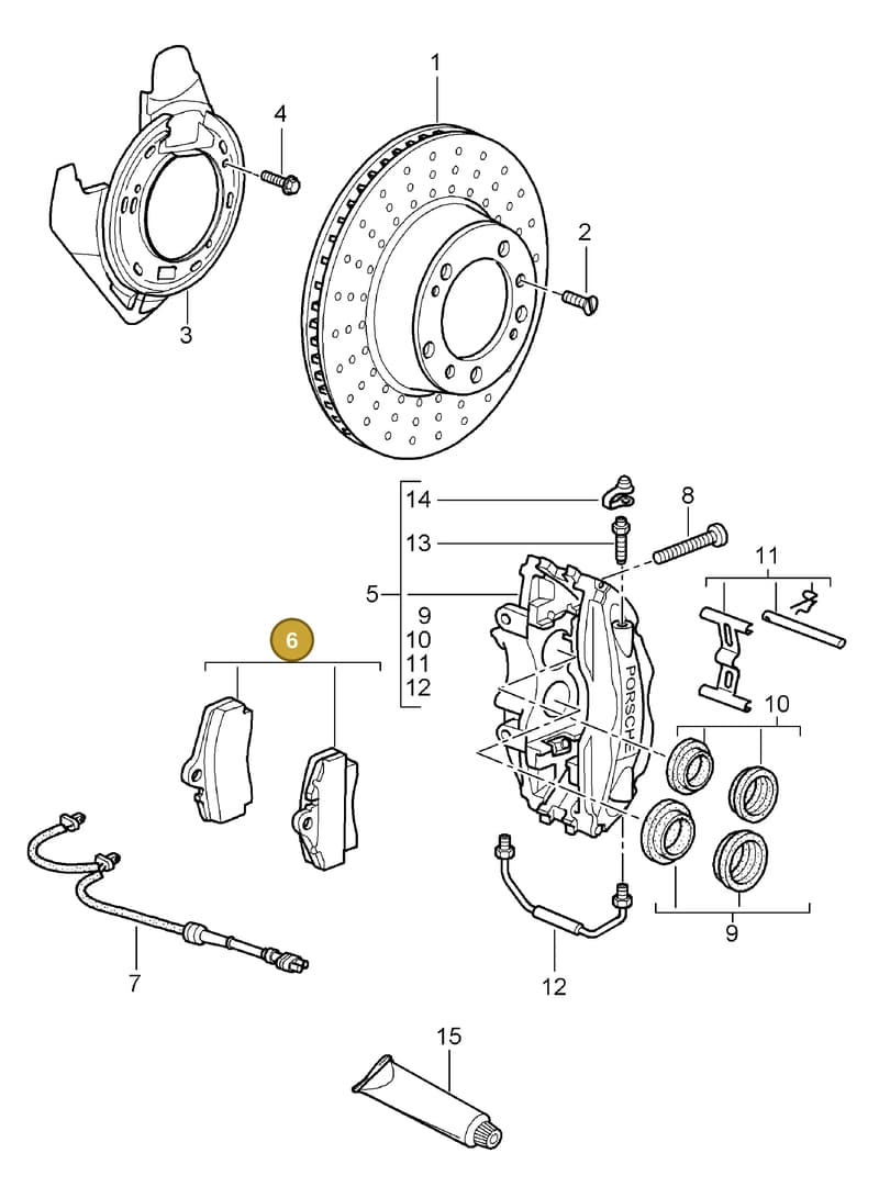 982698451C — Porsche Cayman S (2005-2008) diagram p28603000, position 6