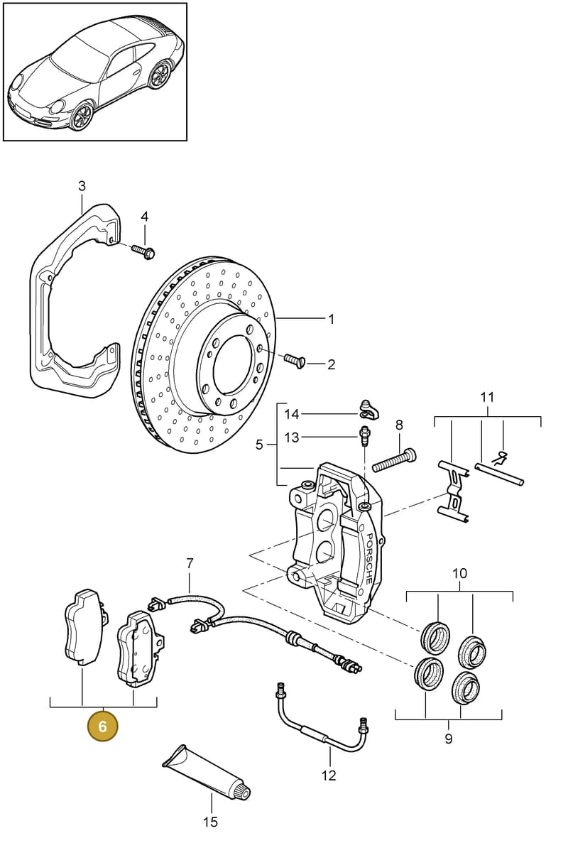982698451C — Porsche 911 Carrera (2008-2012) diagram p32603000, position 6