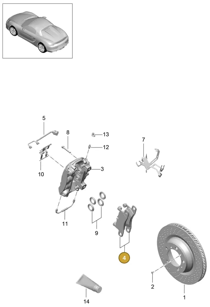 982698451C — Porsche Boxster Spyder (2015-2016) diagram p46603000, position 4