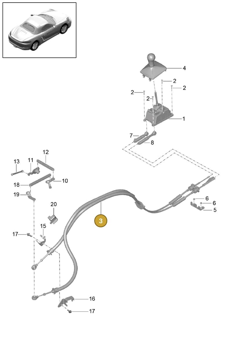 982711007E — Porsche Boxster (2016-2019) diagram p48701000, position 3