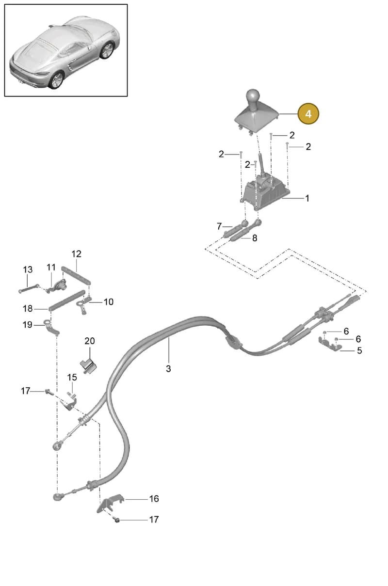 982711141BEOX7 — Porsche Cayman (2016-2019) diagram p50701000, position 4