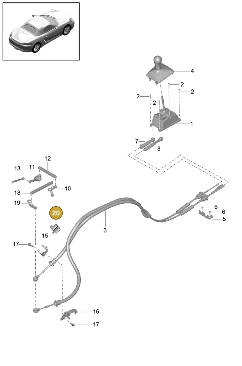 982711237 — Porsche Boxster (2016-2019) diagram p48701000, position 20