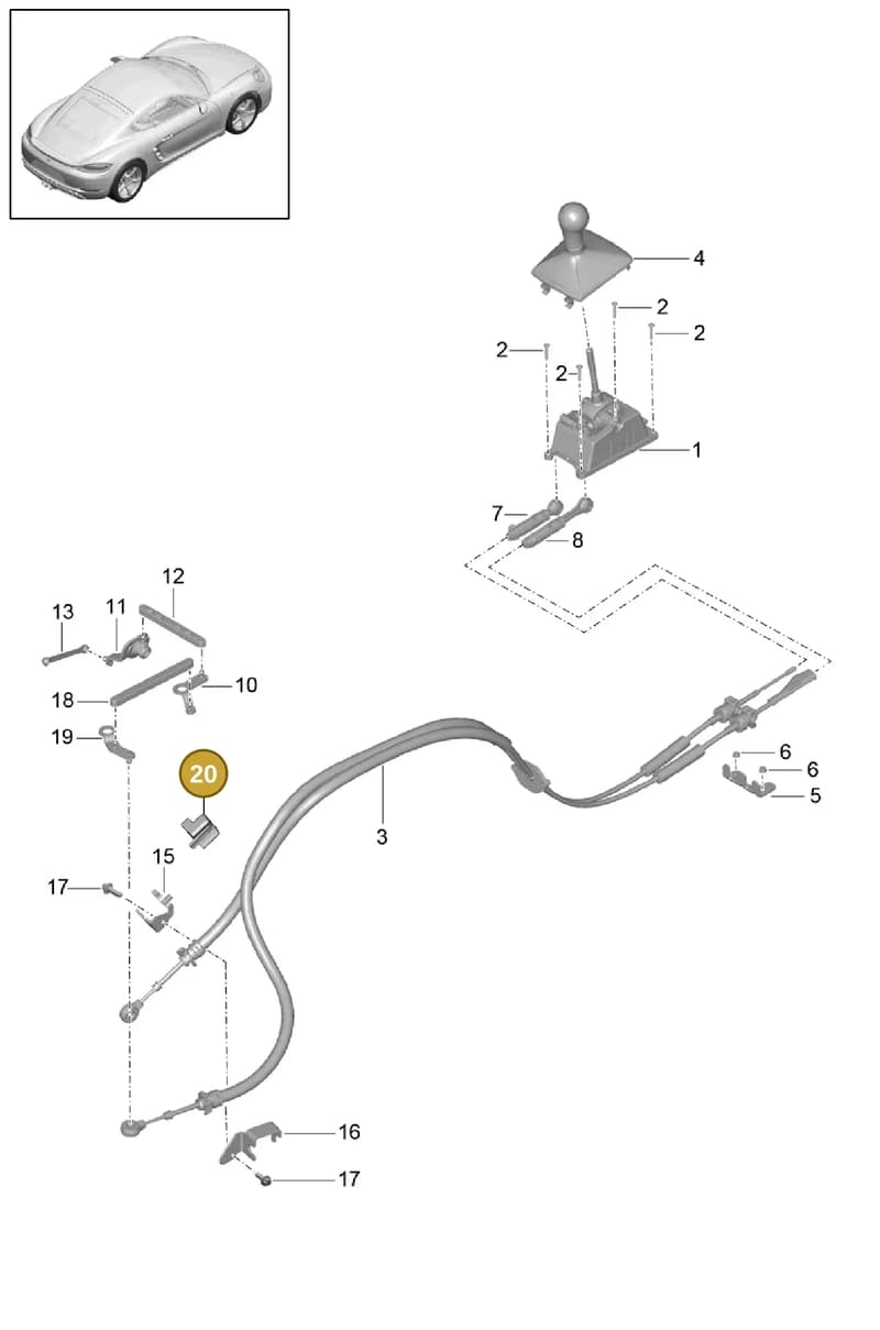982711237 — Porsche Cayman (2016-2019) diagram p50701000, position 20