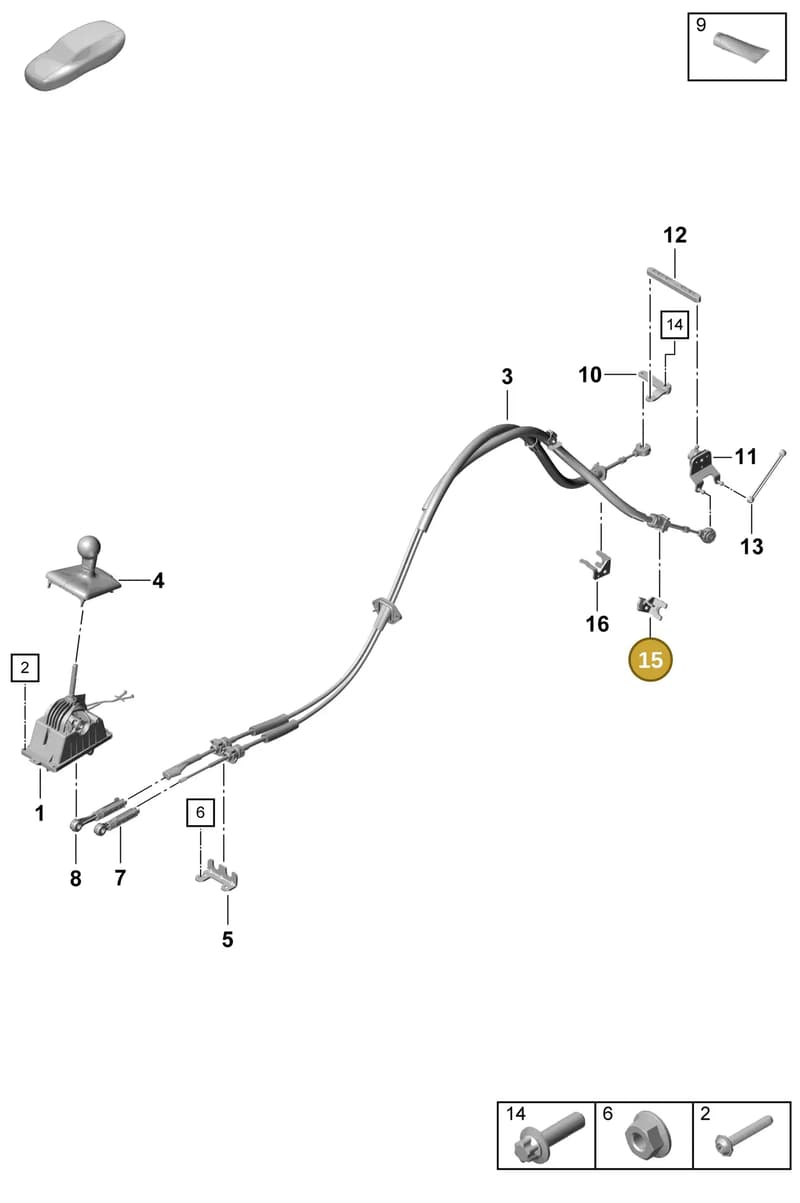 982711789A — Porsche Boxster Spyder (2019-2020) diagram p55701000, position 15