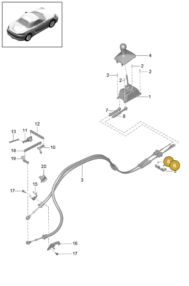 982713266B — Porsche Boxster (2016-2019) diagram p48701000, position 6