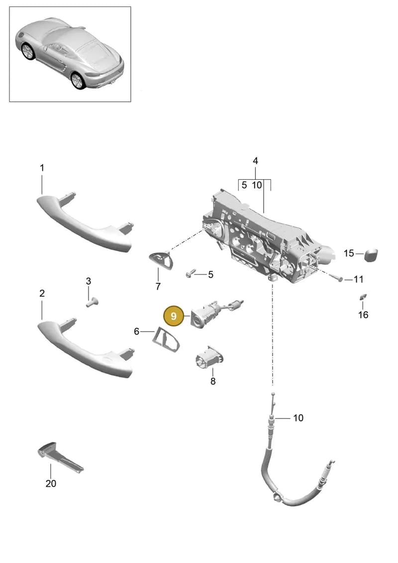 982800375B — Porsche Cayman (2016-2019) diagram p50804020, position 9