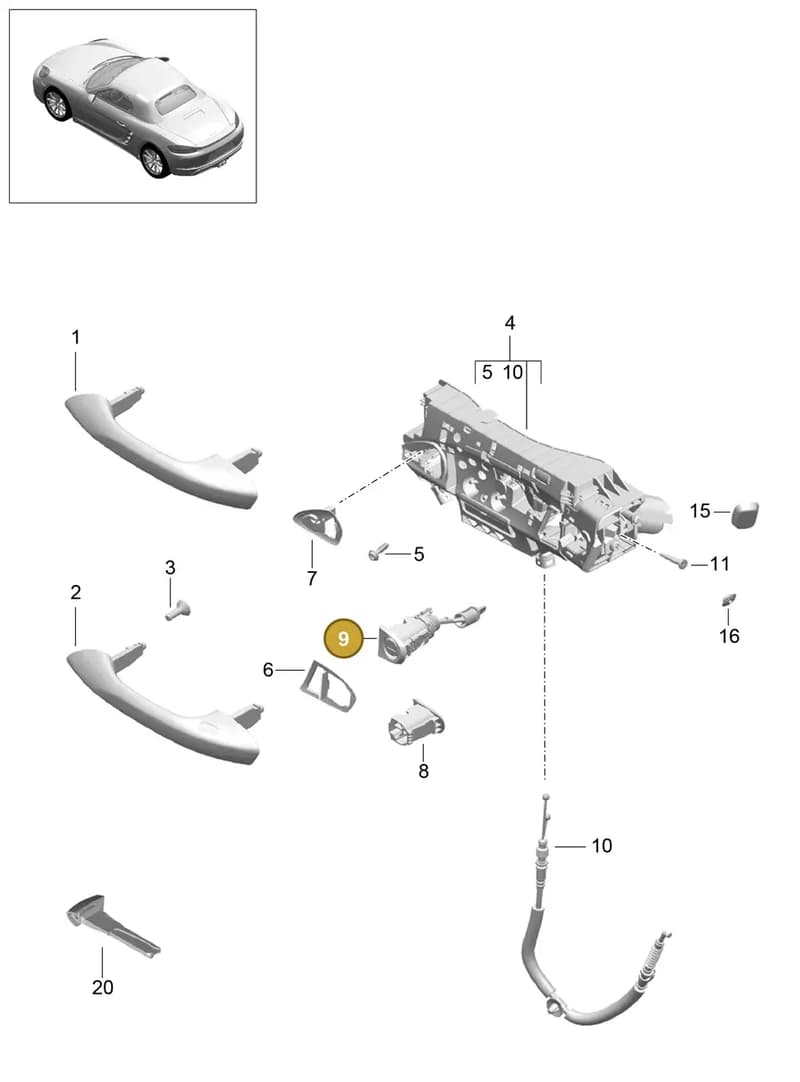 982800375C — Porsche Boxster (2016-2019) diagram p48804020, position 9