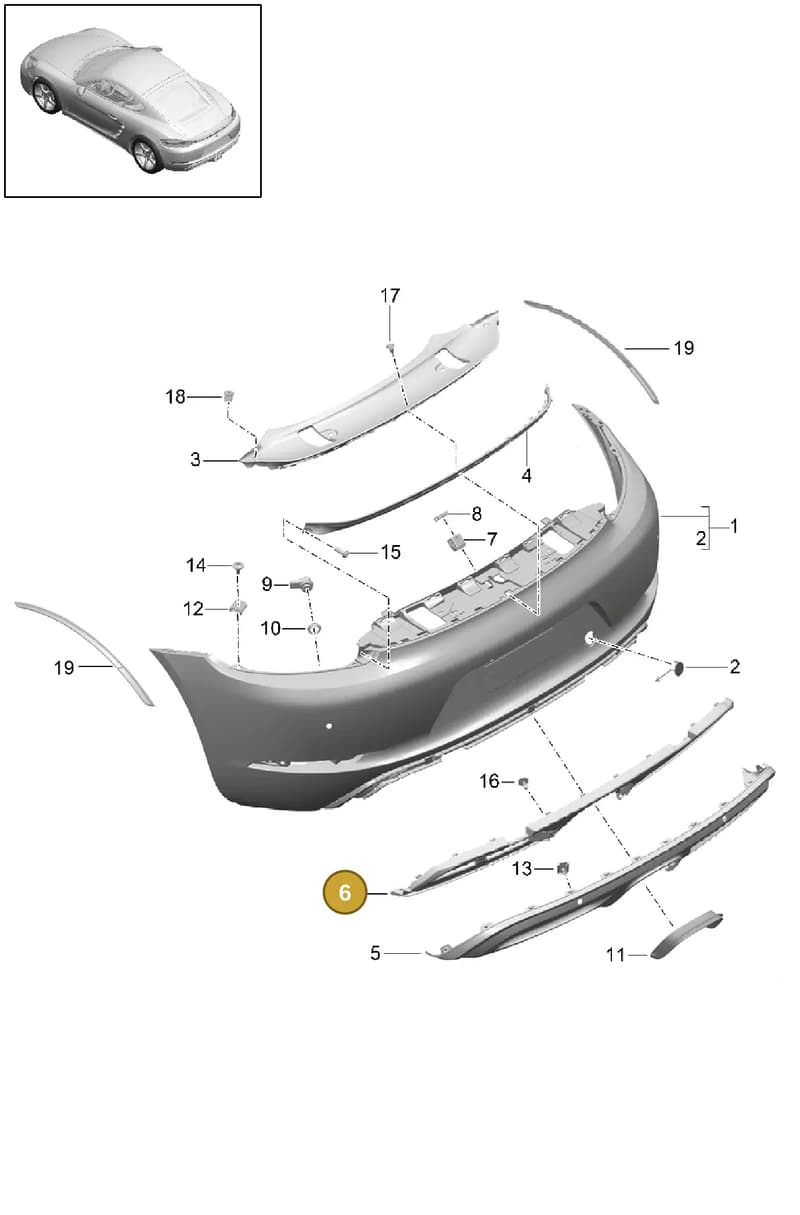 982807135BOK1 — Porsche Cayman (2016-2019) diagram p50802020, position 6