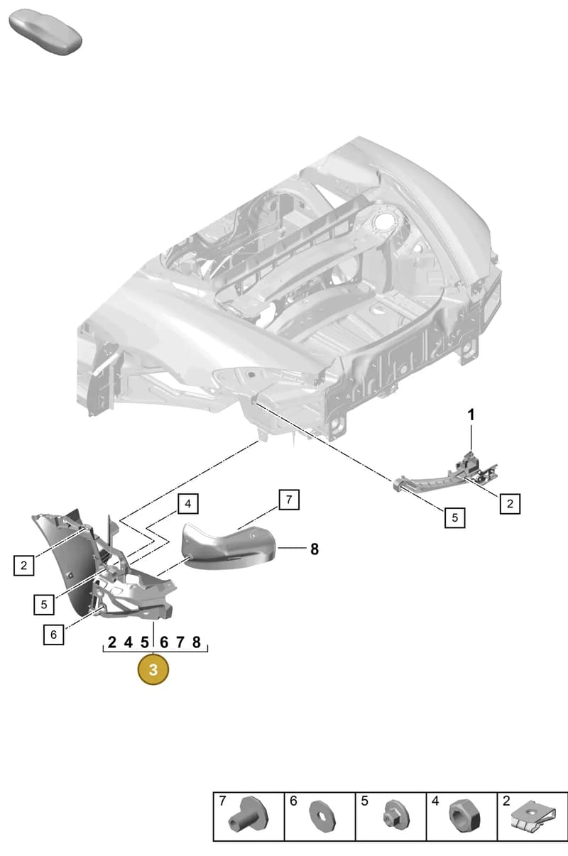 982807148 — Porsche Boxster Spyder (2019-2020) diagram p54802600, position 3