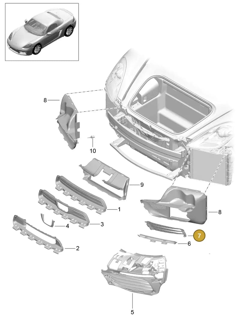 982807333 — Porsche Boxster (2016-2019) diagram p48802010, position 7