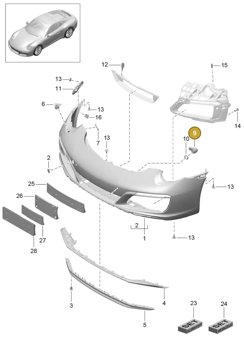 982807341 — Porsche 911 (2016-2019) diagram p47802000, position 9